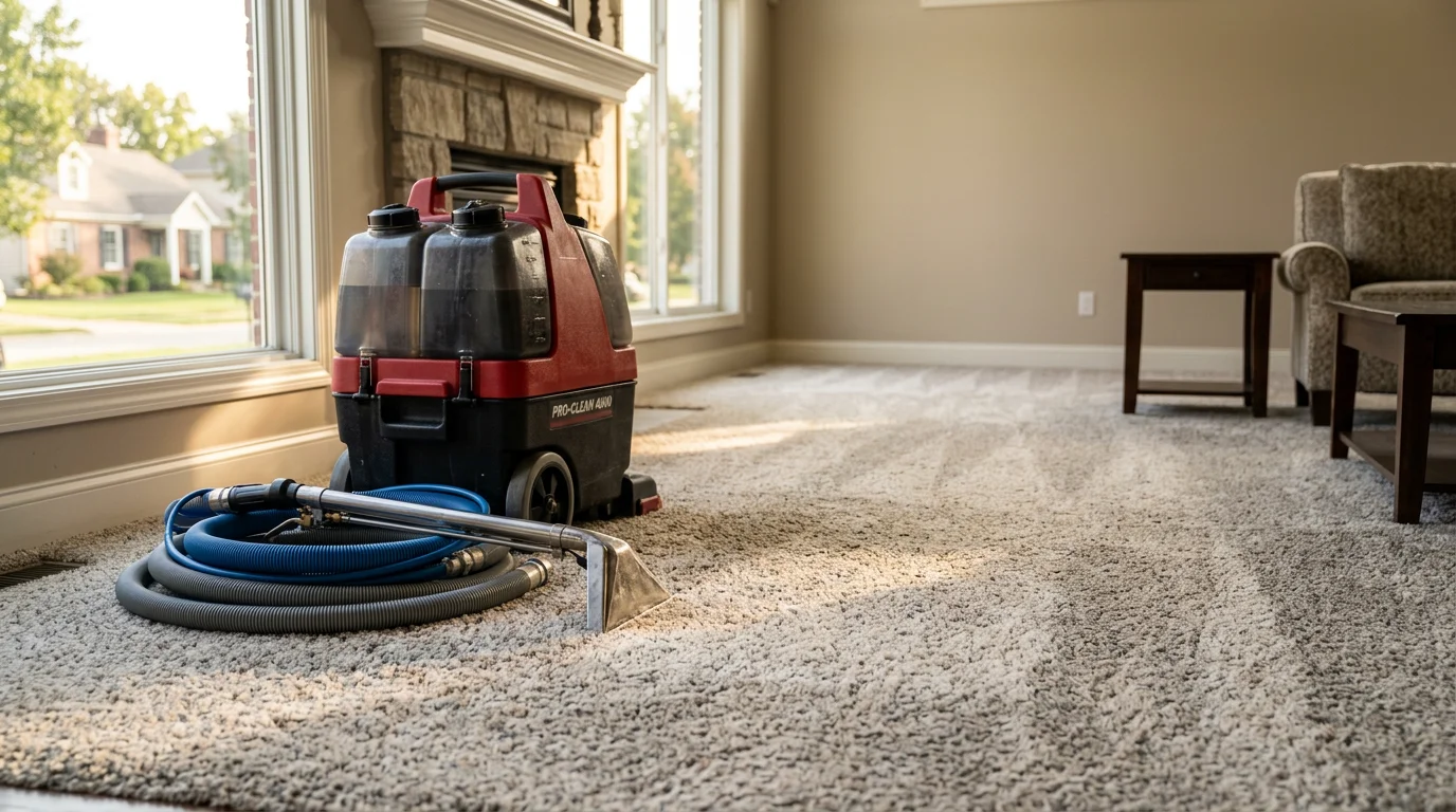 Clean carpet in a residential living room